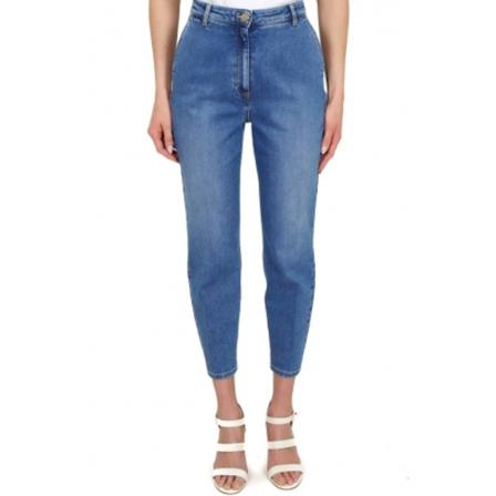 Elisabetta Franchi High waist jeans with American pockets , Blauw , Dames , Maat: W26