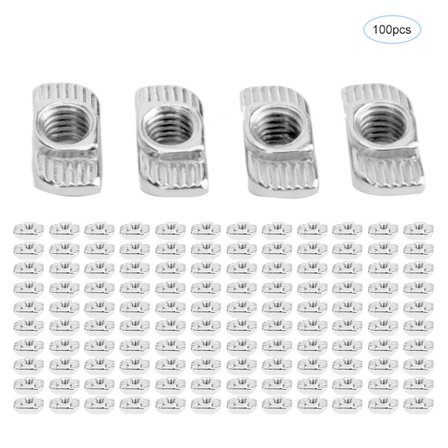 Europeisk Standard T-Muttere M6 Gjenge 30T Skyvemuttere 100 stk