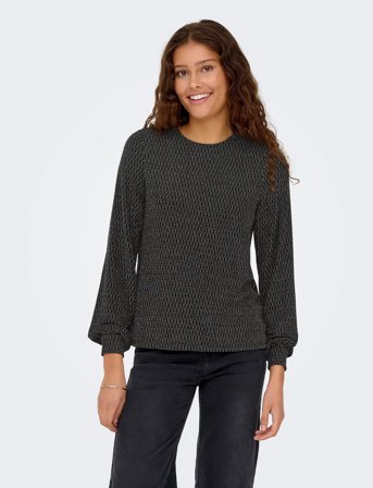 ONLY Onlcarol L/S Glitter Bow Top Box Jrs - Black - S