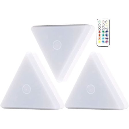 Seinän RGB-valo 13 värillistä kolmiota Kaukosäädin Led-seinävalopaneelit Kosketusherkkä Kaappi Modulaarinen Yövalo Makuuhuoneeseen Olohuoneeseen Peli