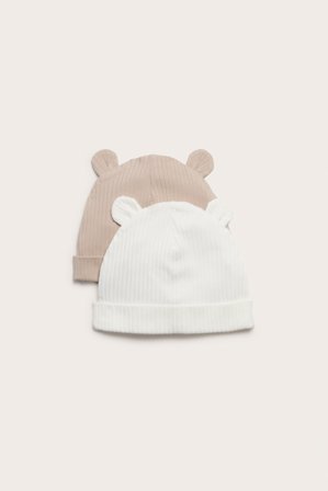 Kappahl | Mössa med öron 2-pack | Beige