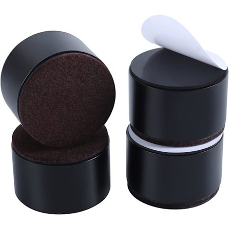 Sort - 60*50mm stål møbelstøtte, seng og bordfodstøtte, 4 møbelstøtter, sofa seng møbelfod.