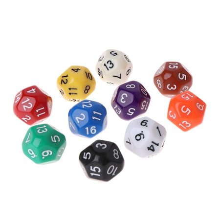10 stk. 16-sidet terning D16 polyhedral terninger til brætspil