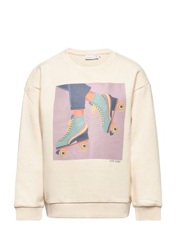 Nkfloller Ls Sweat Unb Sweat-shirt Tröja Vit Name It
