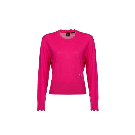Pinko Round-neck Strik Lilla, Dame Striktrøjer, Størrelse: S