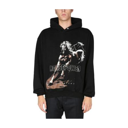 Represent Sweatshirt With Logo Print Sort, Herre Hættetrøjer