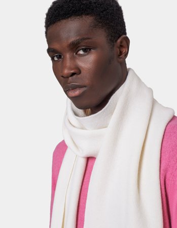 Merino Wool Scarf - Optical White