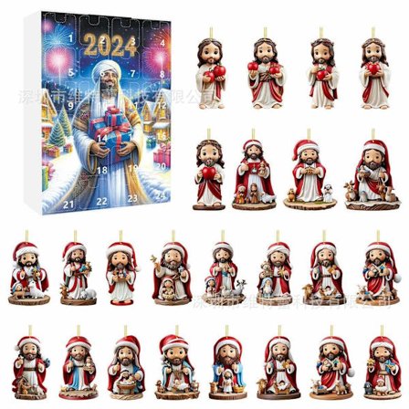 Jesus-hänge Adventskalender med 24 delar, julklapp