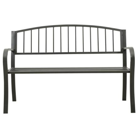 Vidaxl Trädgårdsbänk 125 Cm Stål Grå Grå