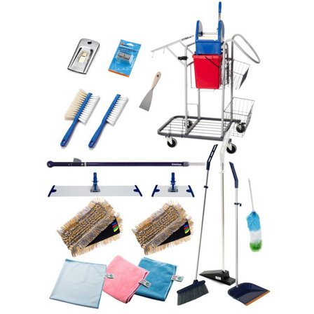 NORDEX Städvagn med rengöringssats, brons, stor - Lyreco - Städ och hygien - Städvagnar - Färdigutrustade städvagnar