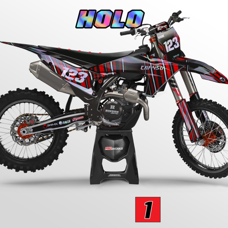 Dekor-Kit 24MX Holo Personalisiert Stripes - KTM 525 EXC 2003-2007