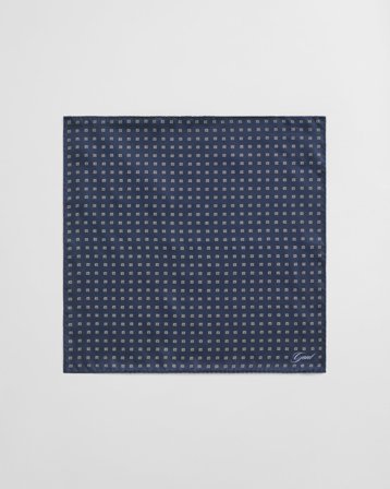GANT Herren Foulard Print Einstecktuch (ONE SIZE) Marineblau