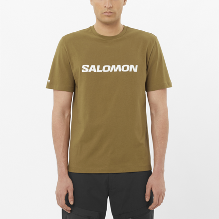 Salomon - Salomon Logo Ss Tee M - Brilliant Olive