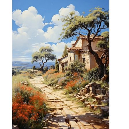DIY Diamantmaleri-sæt med Landskabstema - 5D Fuld Bor Broderi Boligindretning Landskab