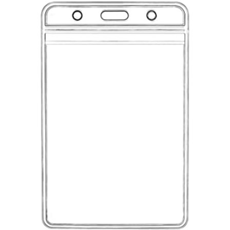 6 stk. vertikale ID-kortholdere, forseglet, vanntett, gjennomsiktig plast