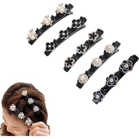 5 st gnistrande kristallsten flätade hårspännen 5 st