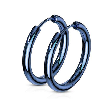 1par 19 Mm Hoops Örhängen I Ip Blåpläterad 316l Kirurgiskt Stål