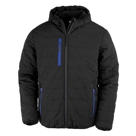Result Genuine Recycled Mens Compass Padded Jacket M Black/Roya