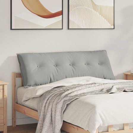 Ryggkudde Ljusgrå 140 x 50 cm Mikrofiber Tyg