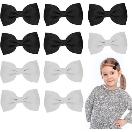 Sløyfer Hårspenne Klips Barrettes 10 PCS Liten Liten Grosgrain Bånd Sklisikker Hårnål Hodeplagg Hodeplagg Jente