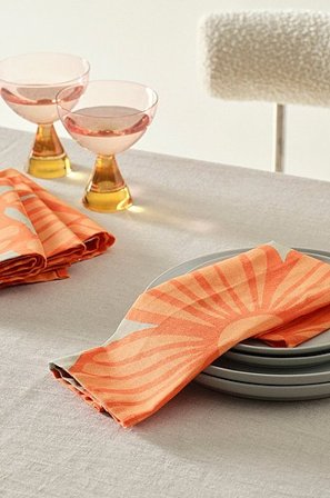 Jotex - Serviette 4er-pack Blau/apricot - JOSIE - Kaufe Servietten bei Jotex