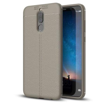 Huawei Mate 10 Lite Cover med kulfiber tekstur - Grå Silver grey