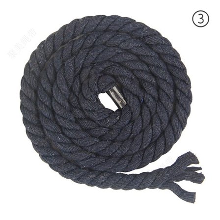 8mm x 20m 3-trådig flätad bomullsrep för hantverk, stickning och garn