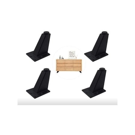 4 st justerbara möbelben i aluminiumlegering, badrumsskåpsben, TV-skåpsben, möbelben, soffbord, soffben, 8 cm, svart
