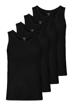 Resteröds Bambu, Linne "rib", 4-pack, Svart Underlinnen & t-shirts Herr XL