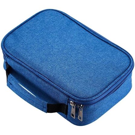 Blyantsæske, 72 slots multifunktionel stor kapacitet penne etui blyant pung wrap farveblyant holder arrangør brevpapir taske (blå)