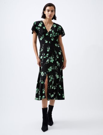 French Connection Allesandra Delph S/S Vnk Dress - Black - 34