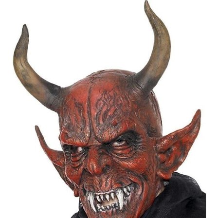 Djävul Demon Mask Vuxen Röd Ben 25314