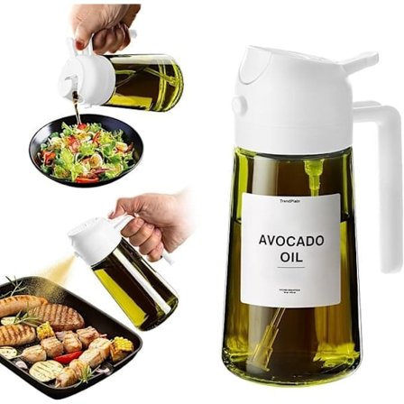 2-i-1 – 470 ml Sprayflaske for Olje og Eddik, Perfekt for Matlaging, Airfryer & Salat_TF_TF
