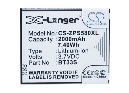 Batteri for smarttelefon, mobil for ZOPO ZP580, 6580