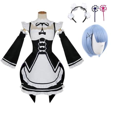 Anime Re Life In A Different World From Zero Ram/Rem Cosplay Kostymer Piken Outfit Halloween Kostyme Piken Tjener Kjole style4 style4 M