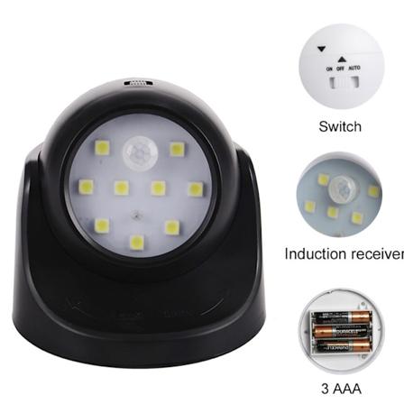 360 k ntyv LED-infrapunainduktiovalo ihmiskeholle, pieni y valo