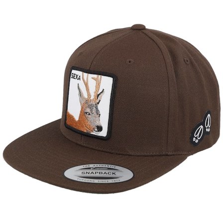 Hunter - Sexa Rådjur Bock Dark Brown Snapback Snapback Brown Cap - @ Hatstore