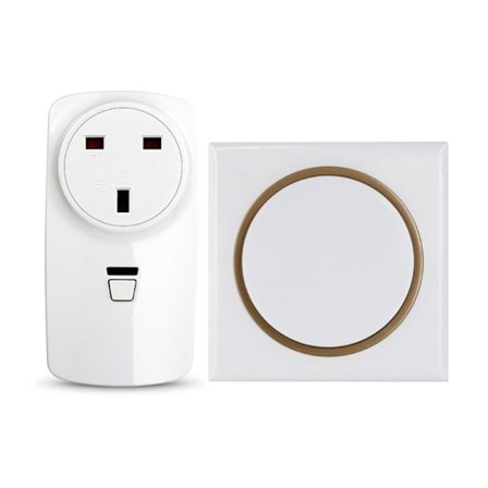 Fjernbetjent stikkontakt trådløs vægmonteret lyskontakt, elektrisk plug-in tænd/sluk strømafbrydere til lampe uden ledningsføring