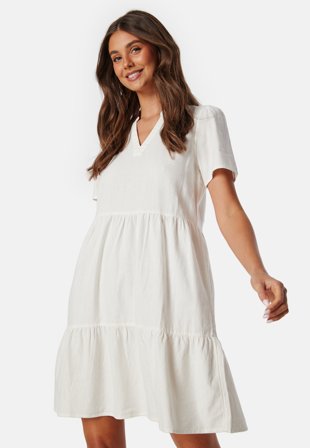 ONLY Onltiri-Caro V-Nec Lin Dress Cloud Dancer Klær