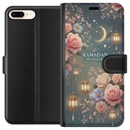 Yhteensopiva Lompakkokotelo Apple iPhone 7 Plus Pimeä fantasiamaailma ihmisellä ja demonisella olennolla tulisessa maisemassa, jossa yliluonnollista