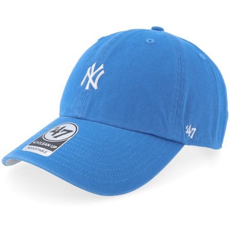 47 Brand - MLB Blau unconstructed Cap - New York Yankees MLB Base Runner Clean Up Blue Raz Dad Cap / Unconstructed @ Hatstore
