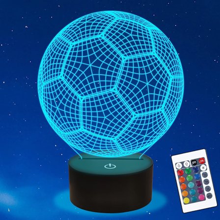 Fotball 3D lampe nattlampe fotball 3D illusjonslampe for barn