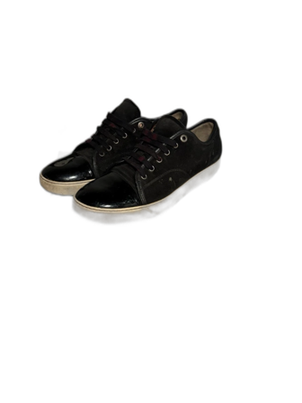 Svarta sneakers från Lanvin med lackdetalj