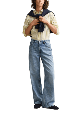 GANT Regular Fit Classic Striped Poplin Shirt Skjortor Dam Gul 34