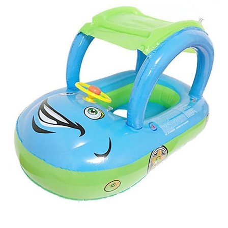 Bilformad Baby Uppblåsbar Pool Flyt med Tak Solskydd (FMY)