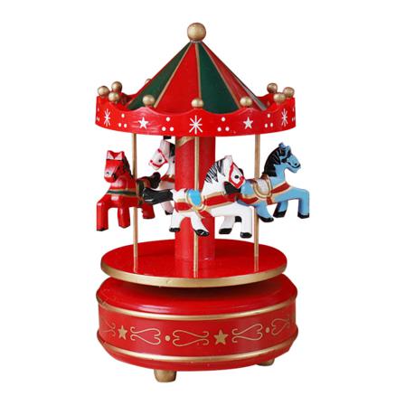 Speldosa Plast Bärbar Roterande Merry-go-round Musikdosa