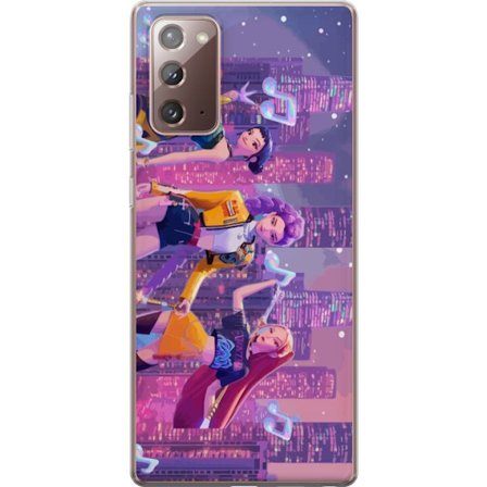 Kompatibel Mobilcover til Samsung Samsung Galaxy Note20 Futuristisk K-Pop Demon Hunters pigegruppe illustration med neonbyens popkultur æstetik og kr