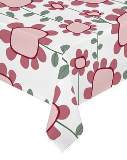 Voksdug retro blomster i metermål Rosa