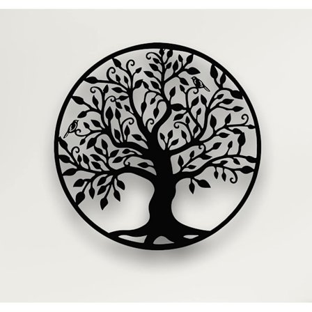 Metallisk veggkunst, Livets tre, Metallisk tre-familielogo, Veggdekor, Hjem