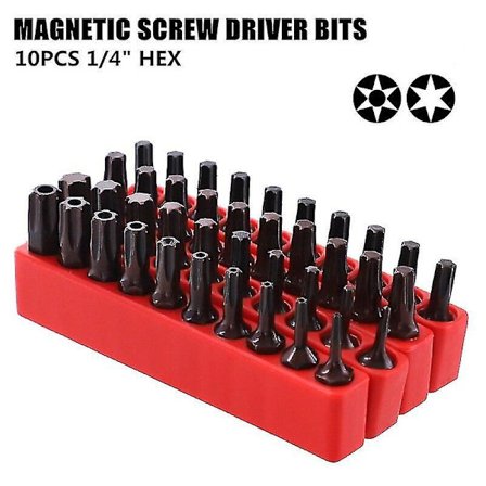 10 st 25 mm Torx skruvmejslar med magnet T6-T40